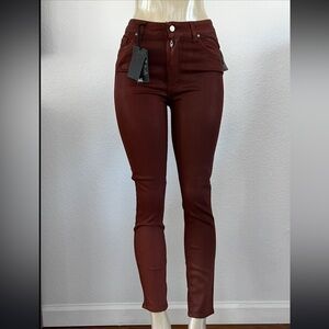 PAIGE Dark Red Skinny Jeans
